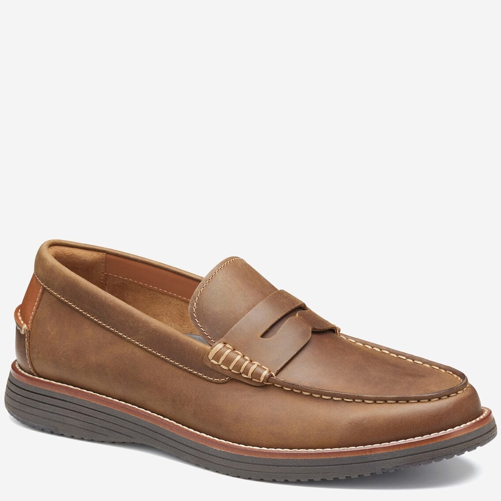 Johnston & Murphy Upton Penny Loafer Brown Oiled Full Grain Size 9.5